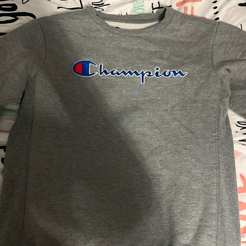 Childrens Large size 10/12 Champion Gray crewneck